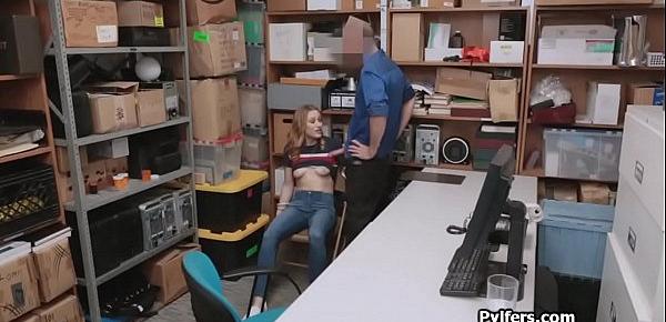  Officer hammers fine teen pussy at the storage room